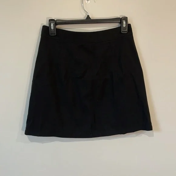 SHEIN Black Button Front A-line High Waist Solid Mini Skirt - Picture 6 of 8